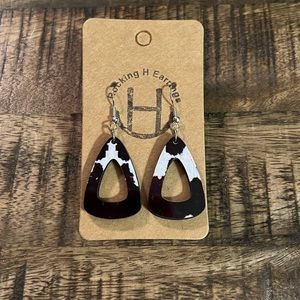 New cow print dangle earrings